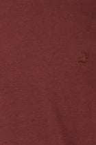 Tünd Bordo Crew Neck Adi Fit Naxışlı Modal Qarışıq Futbolka