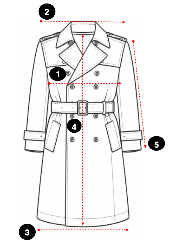 Trençkot Size Guide