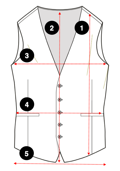 Super Slim Fit Jilet Size Guide